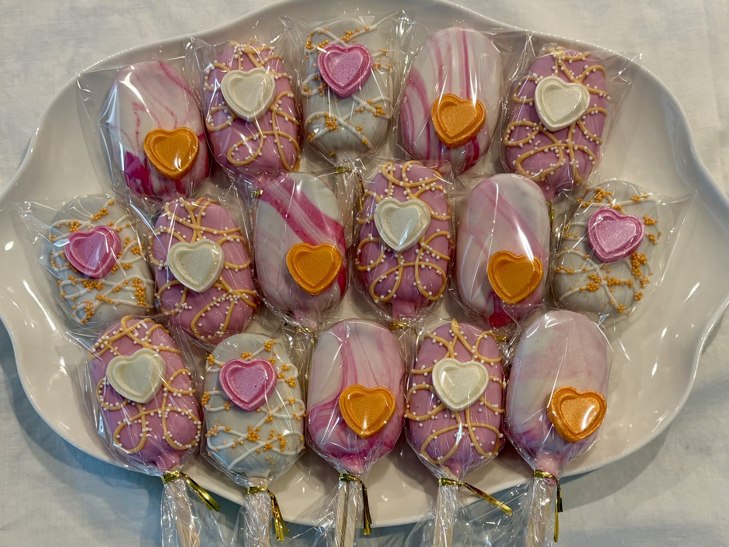 hot pink orange hearts large batch
