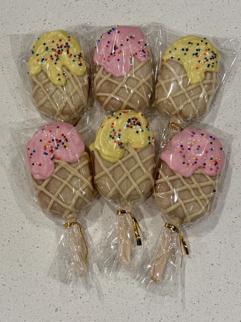 yellow pink ice cream cone small batch