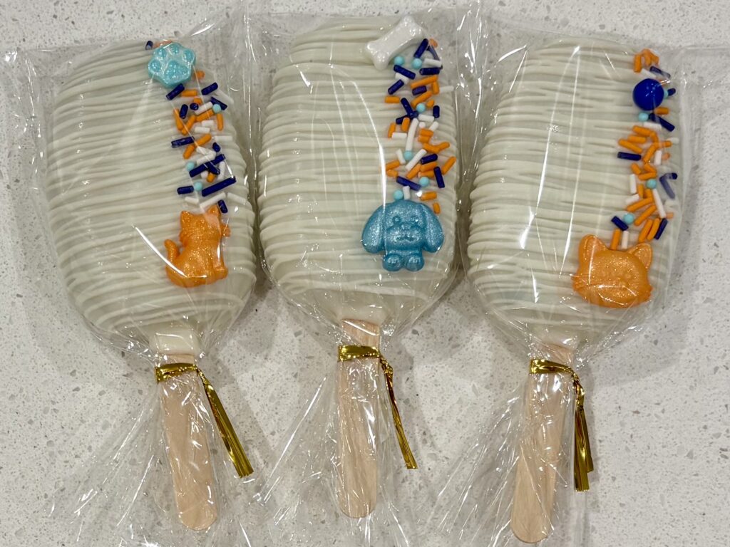 dog orange and blue small side sprinkle batch